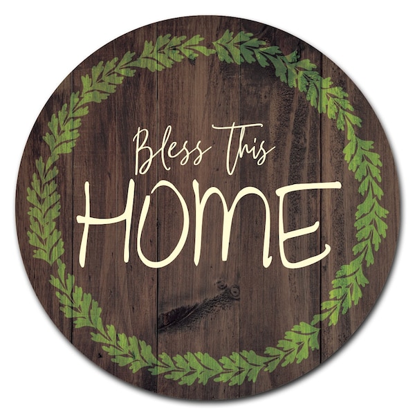 Bless This Home Circle Corrugated Plastic Sign